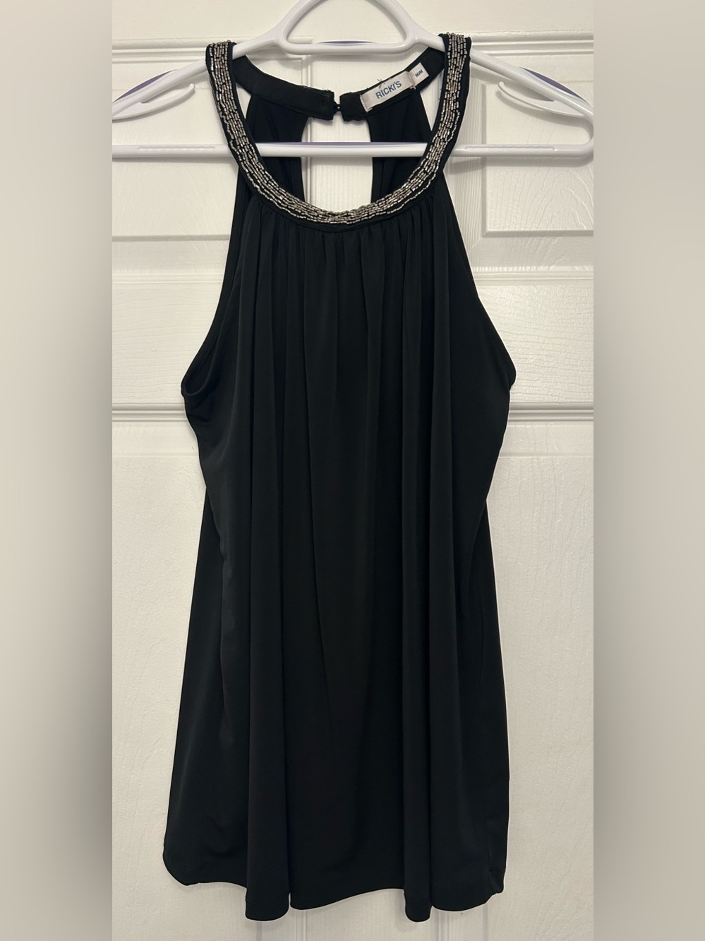 Ricki's Black Beaded Halter Tank Top